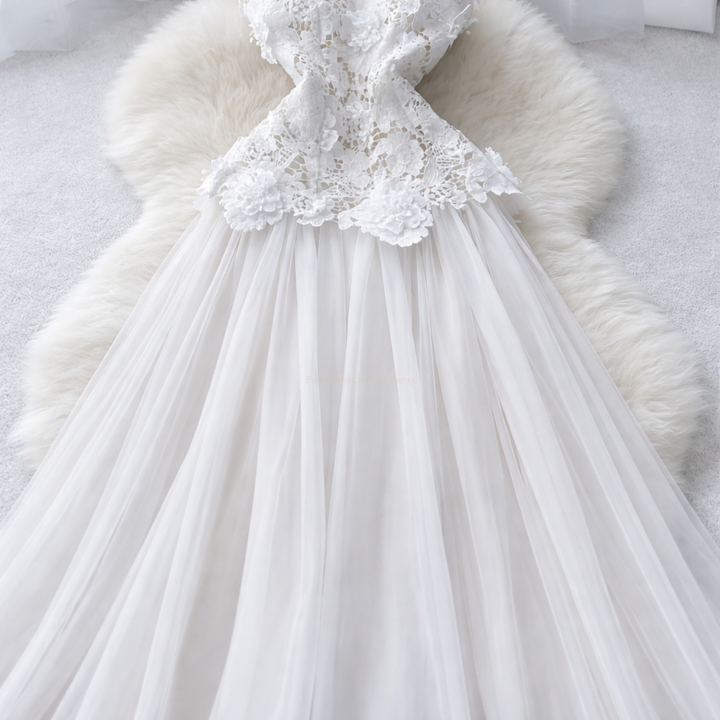 ✨ WHITE LACE GOWN — ELEGANT FOR EVERY MOMENT