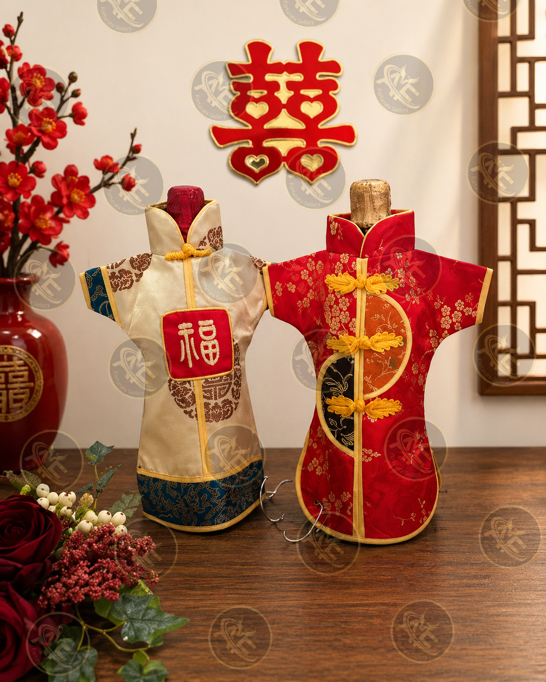 Elegant Bottle Cover Set for Sangjit & Tea Pai